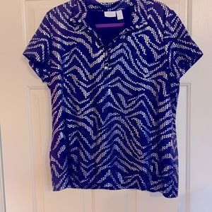 Chico Weekend Wear polo snap front navy and silver size 3